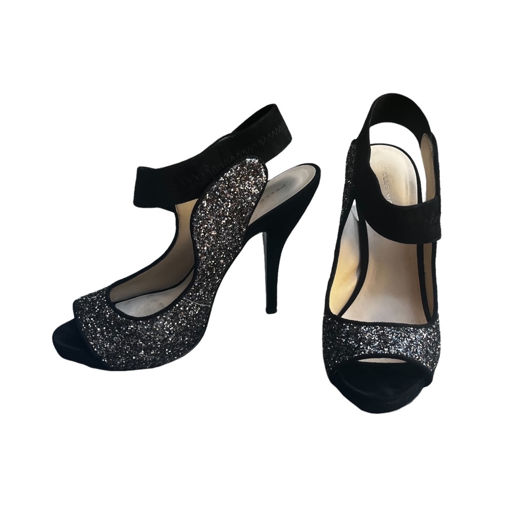 PELLE MODA Black Stardust Glitter Heel